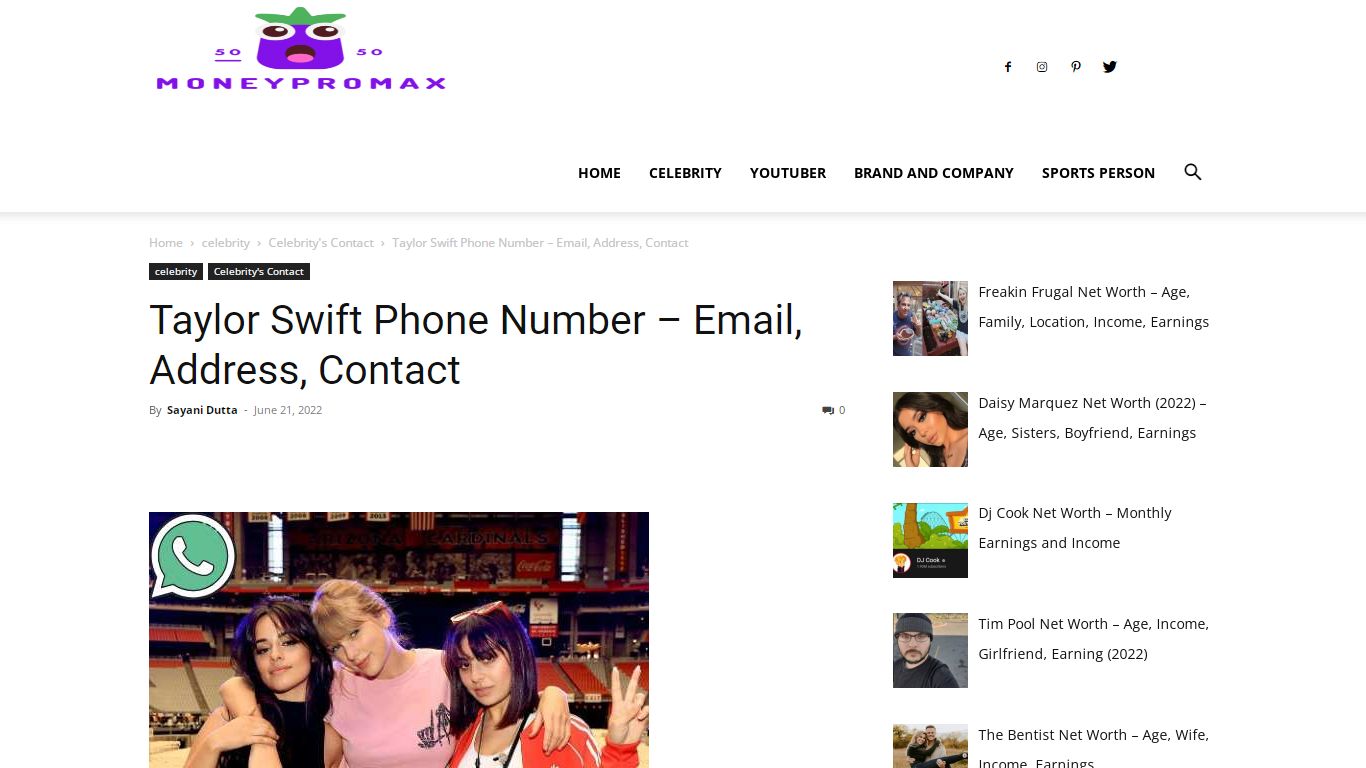 Taylor Swift Phone Number – Email, Address, Contact
